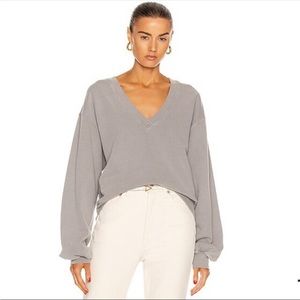 Agolde | V-Neck Balloon Sleeve Sweatshirt